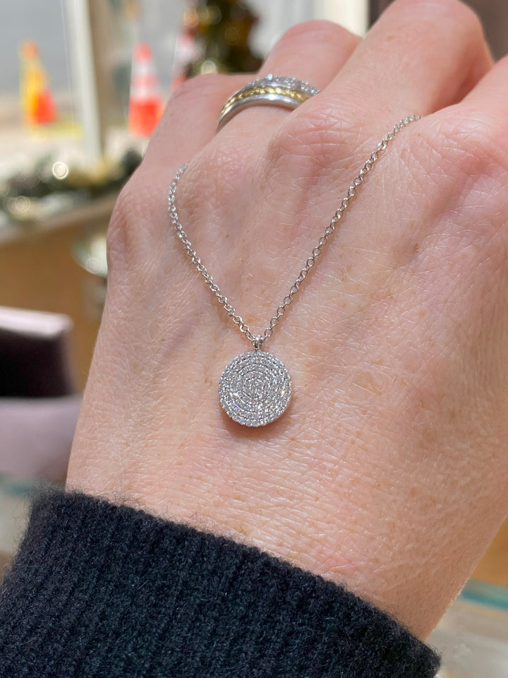 Circular Diamond Pendant Necklace