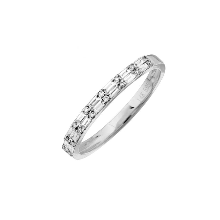 14KW Baguette &amp; Round Diamond Ring