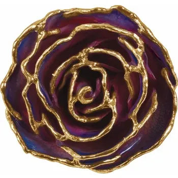 Lacquered Purple &amp; Pink Rose with Gold Trim