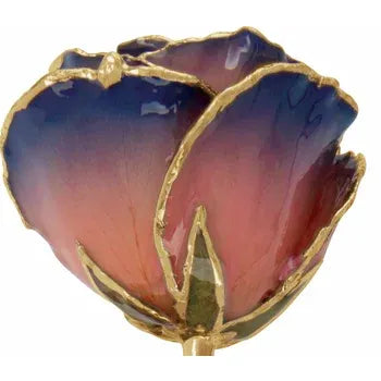 Lacquered Purple &amp; Pink Rose with Gold Trim