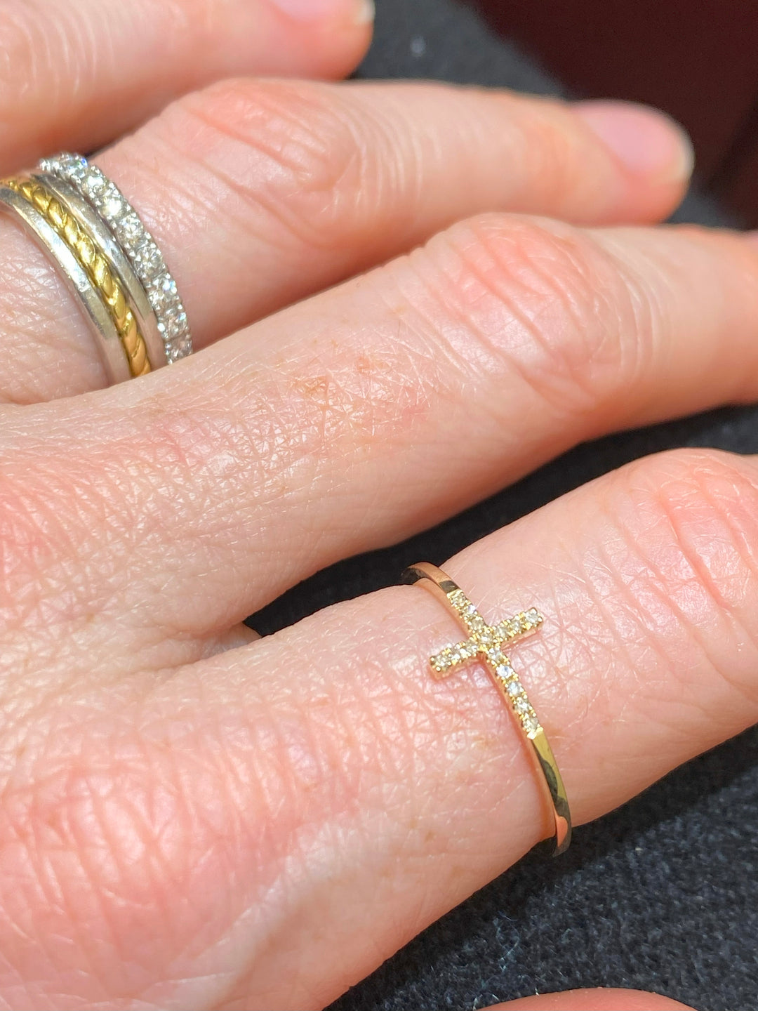 Cross Diamond Ring