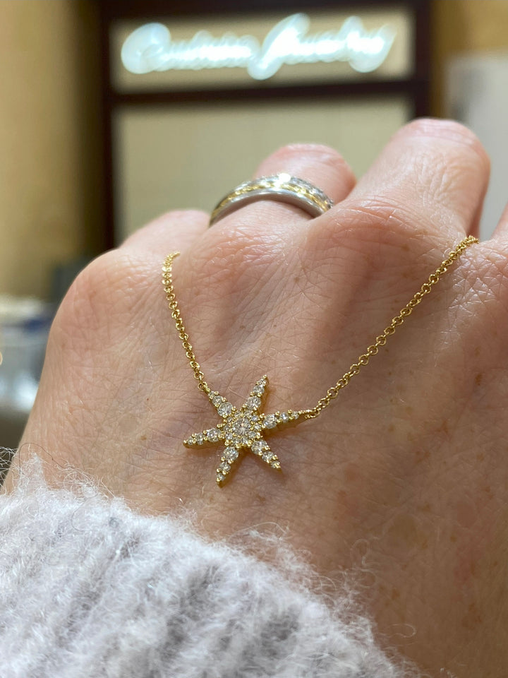 Gold Starburst Pendant Necklace