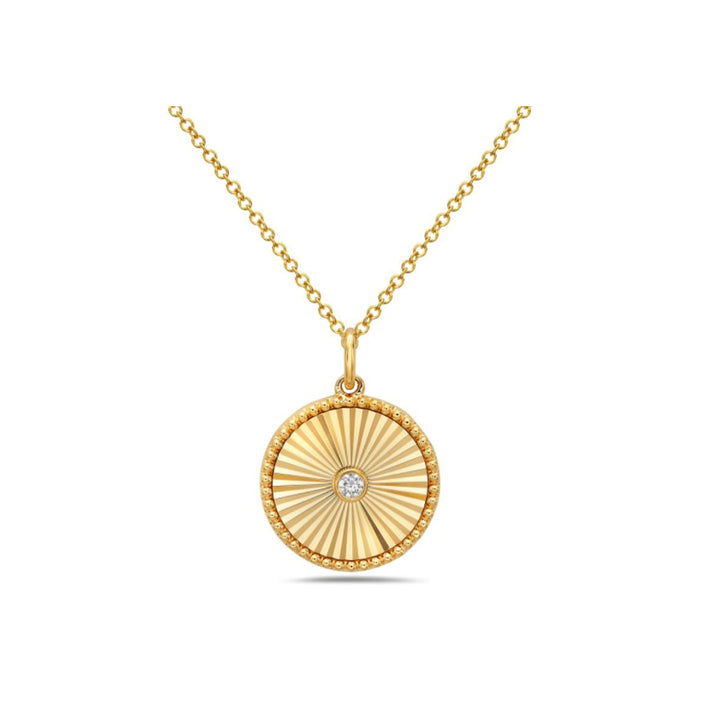 Fluted Diamond Pendant Necklace