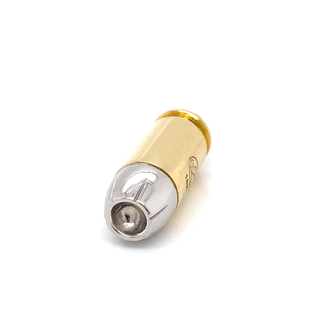 18K Gold &amp; Platinum Bullet Diamond Pendant Necklace