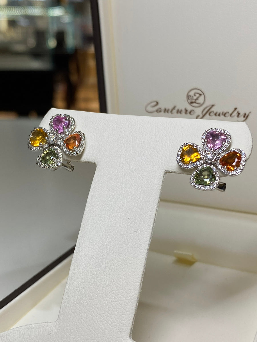 Custom fine jewelry earrings designed at Couture Jewelry Atelier in New York City