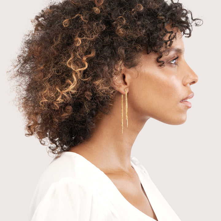 Mixed Tassel Front &amp; Back Earrings