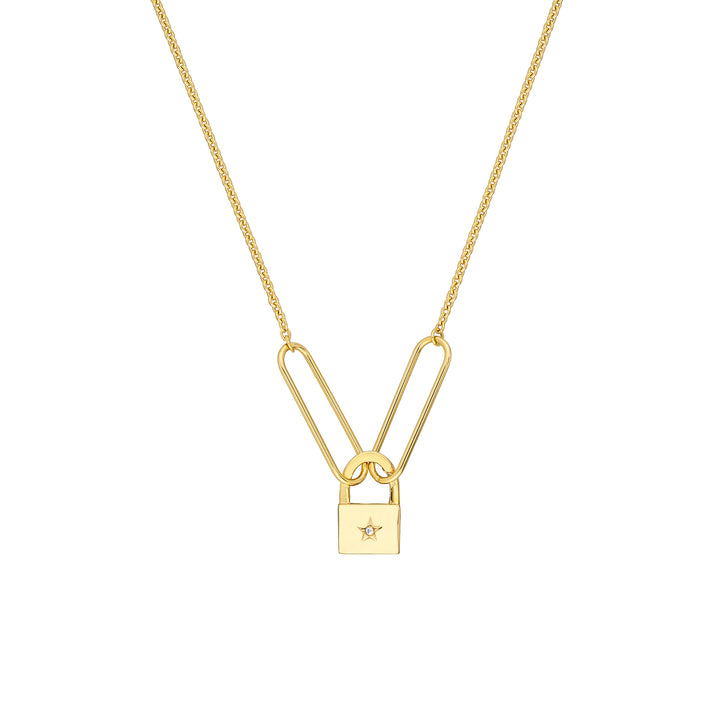 14K Yellow Gold Brill Cable Split Chain Necklace with Paper Clip Rings