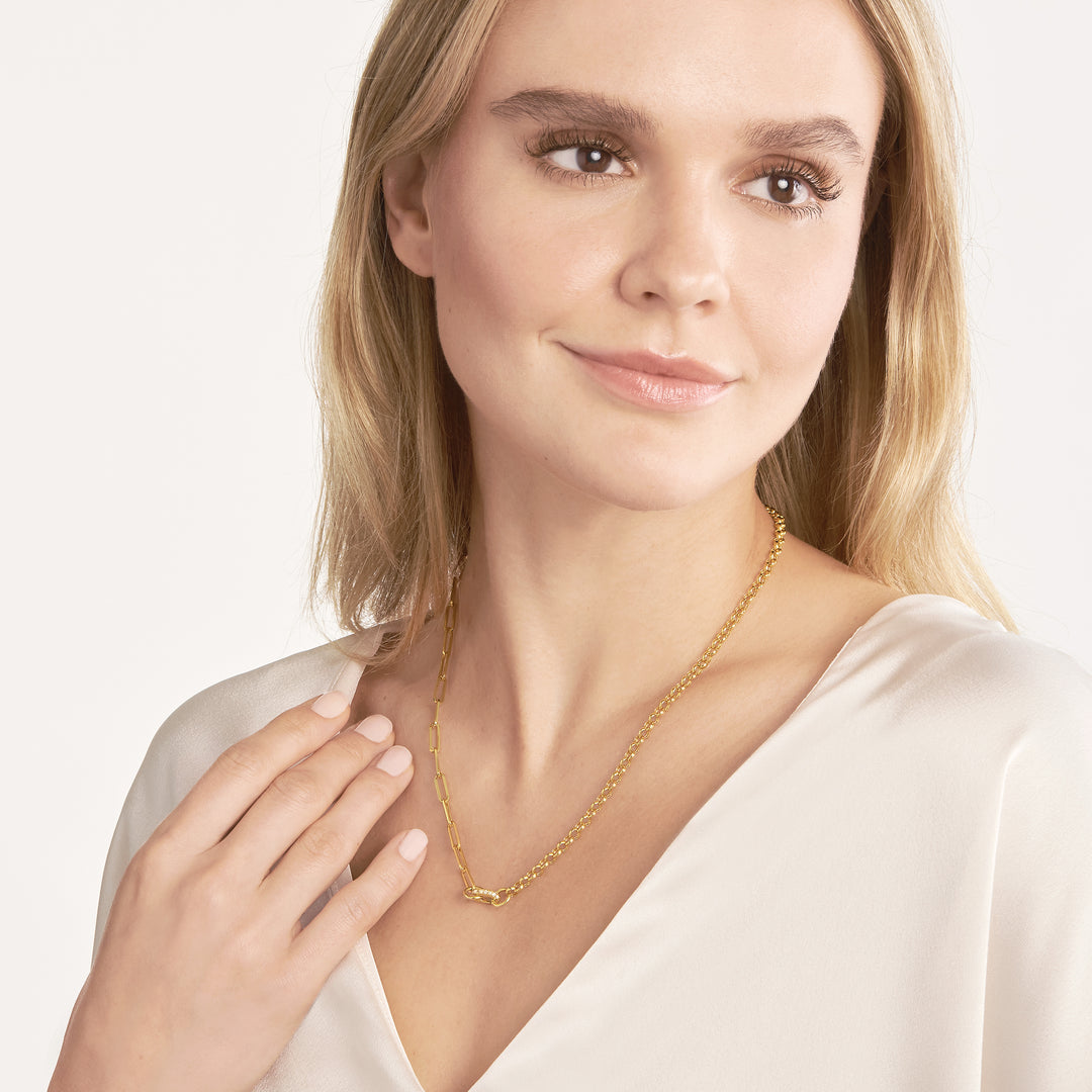 14K Yellow Gold Mini Diamond Push Lock Connector