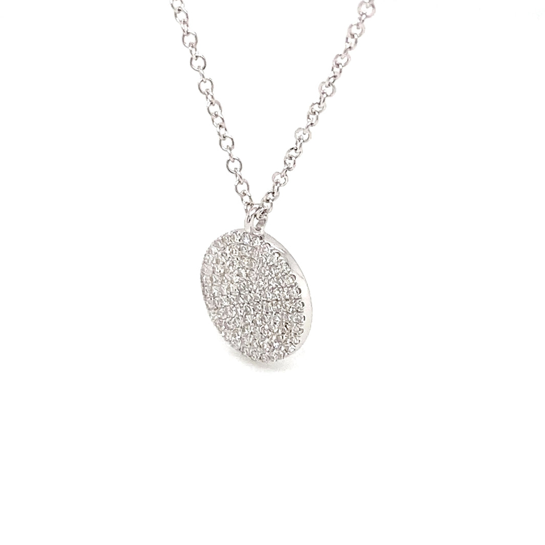 Circular Diamond Pendant Necklace