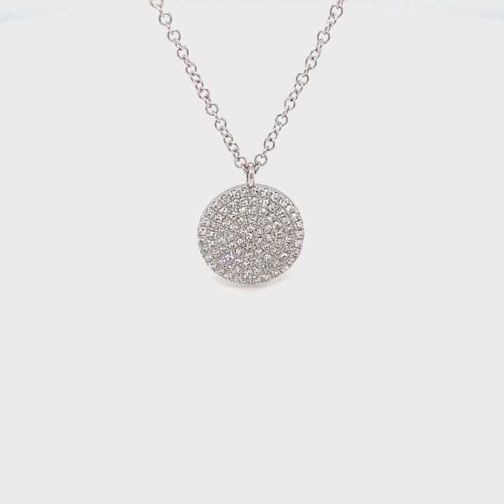 Circular Diamond Pendant Necklace