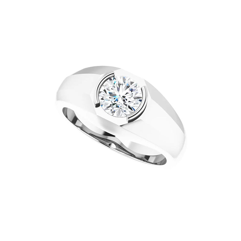 1CT Natural Round Diamond Men&