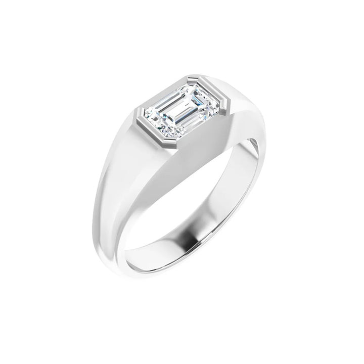 1CT Natural Emerald Cut Diamond Men&