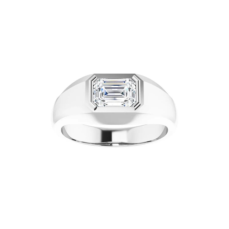 1CT Natural Emerald Cut Diamond Men&