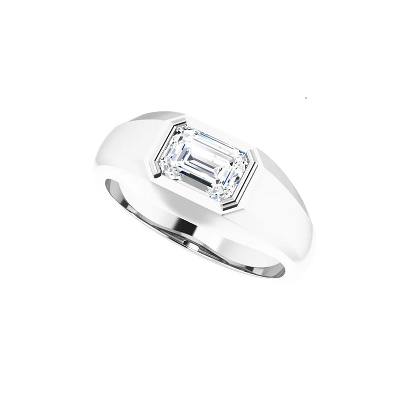 1CT Natural Emerald Cut Diamond Men&