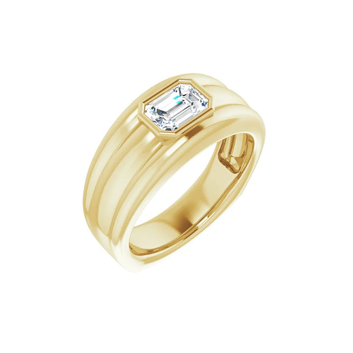 1CT Natural Emerald Cut Diamond Men&