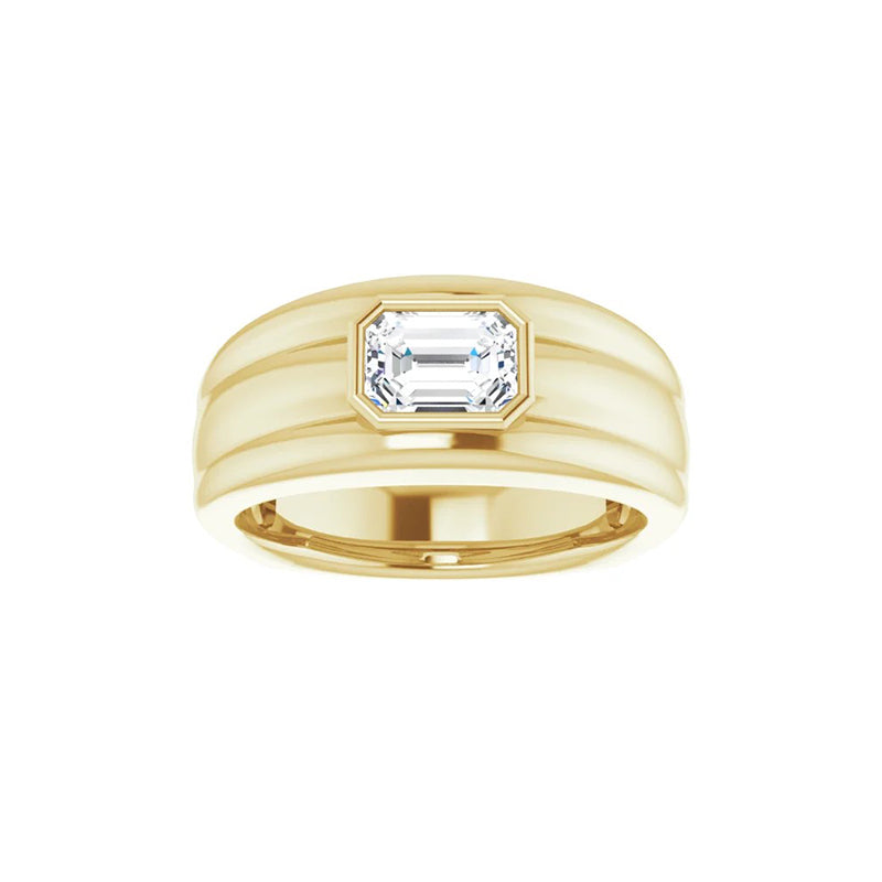 1CT Natural Emerald Cut Diamond Men&
