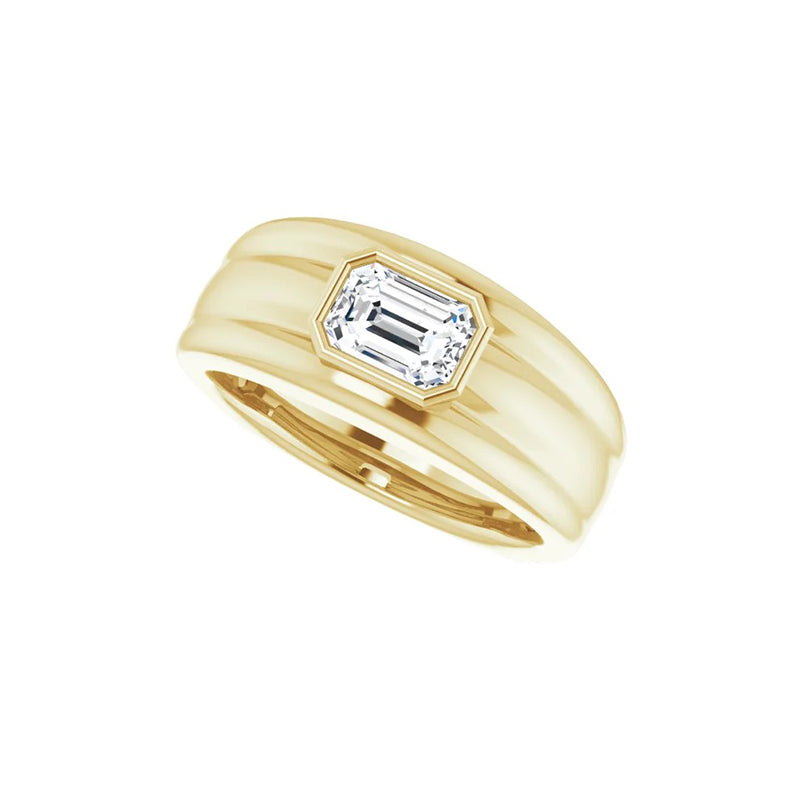 1CT Natural Emerald Cut Diamond Men&