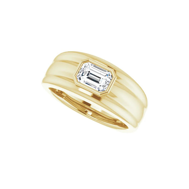1CT Natural Emerald Cut Diamond Men&