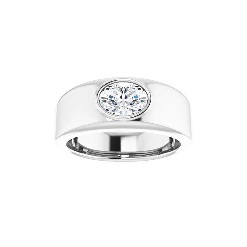 1CT Natural Oval Diamond Men&