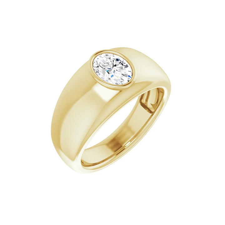 1CT Natural Oval Diamond Men&