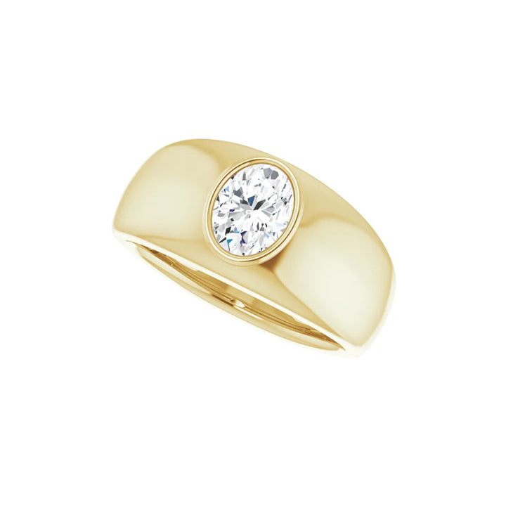 1CT Natural Oval Diamond Men&