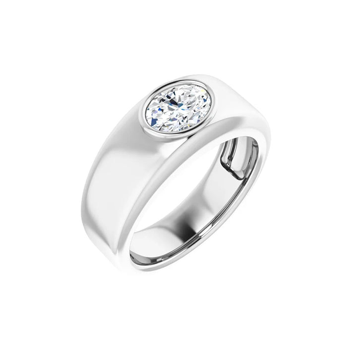 1CT Natural Oval Diamond Men&