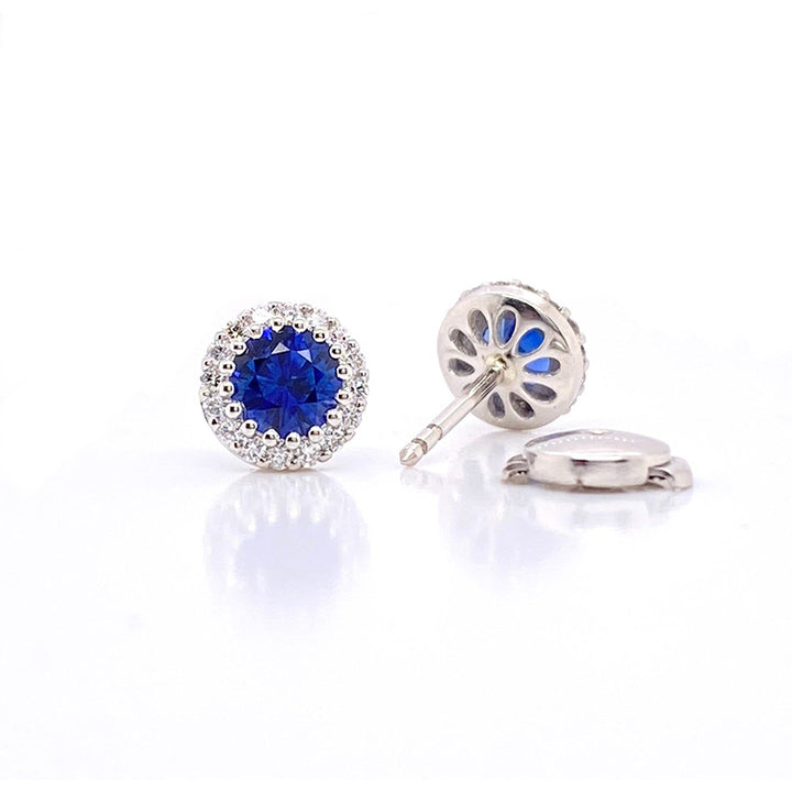 Sapphire and Natural Diamond Earrings