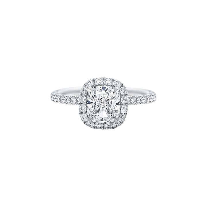 Custom Diamond District Halo Ring GIA Certified