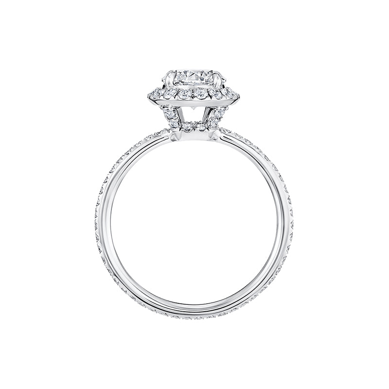 Custom Diamond District Halo Ring GIA Certified