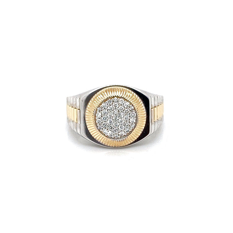 14K white and yellow gold diamond men’s ring