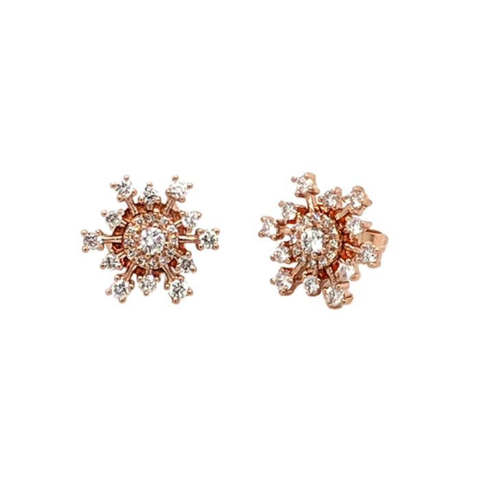Starburst Diamond Rose Gold Multi-Versatile Stud Earrings