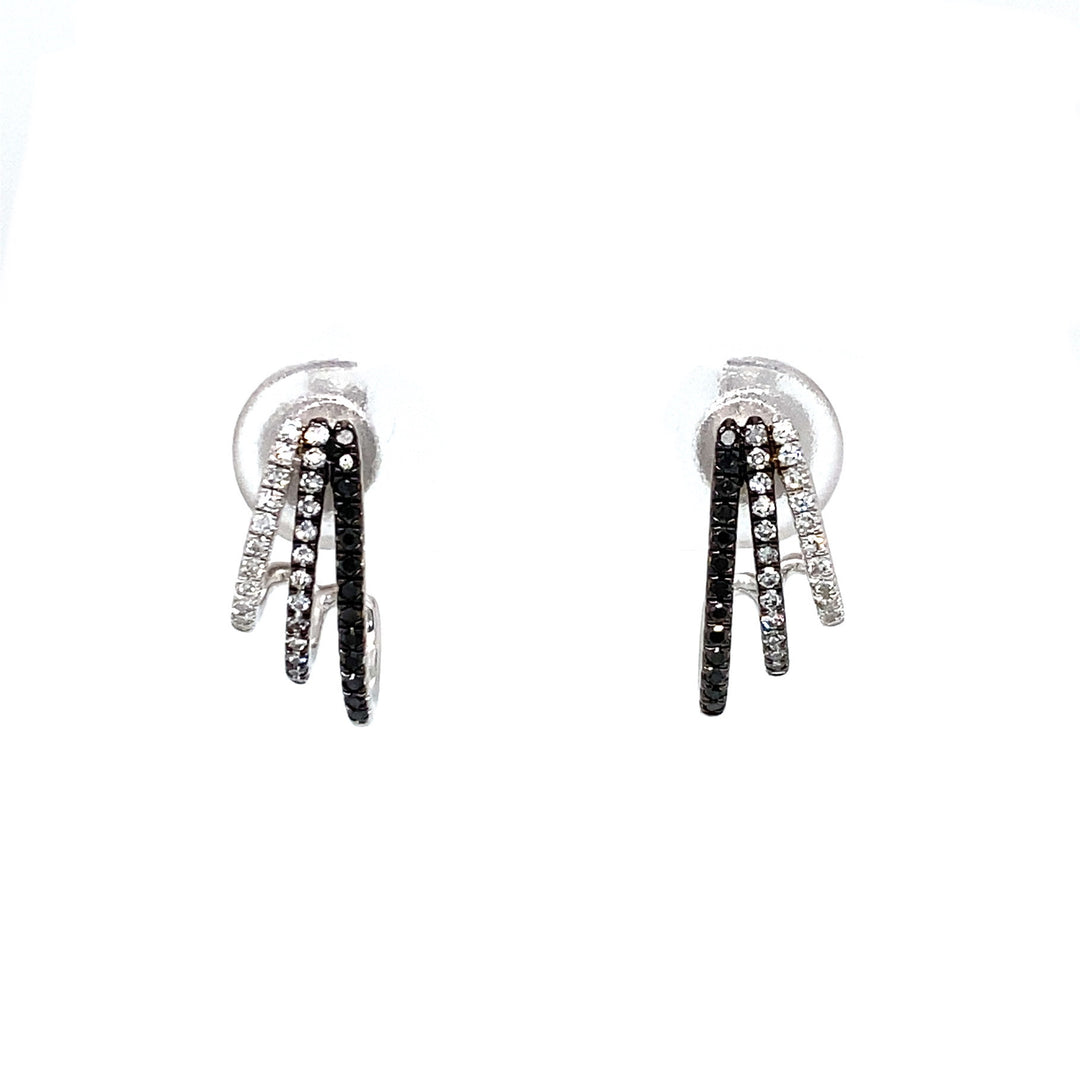 White &amp; Black Diamonds Stud Earrings