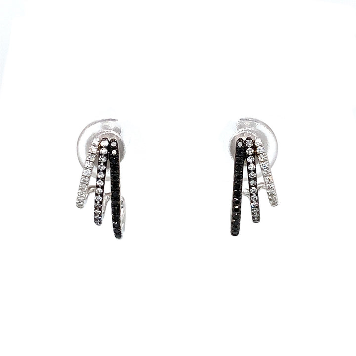 White &amp; Black Diamonds Stud Earrings