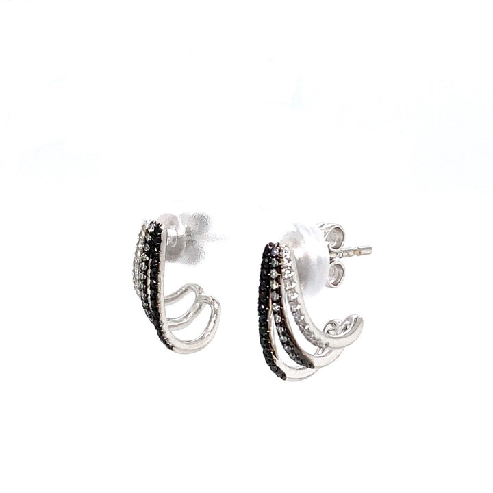 White &amp; Black Diamonds Stud Earrings