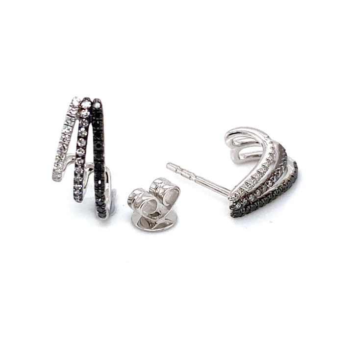 White &amp; Black Diamonds Stud Earrings