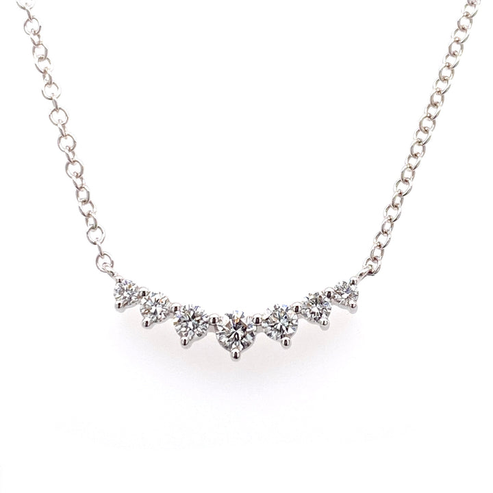 14K White Gold Diamond Cluster Necklace