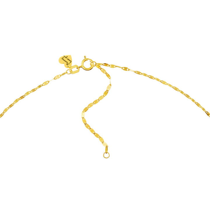 Adj. Puffed Crown &amp; Heart Drop Baby Necklace