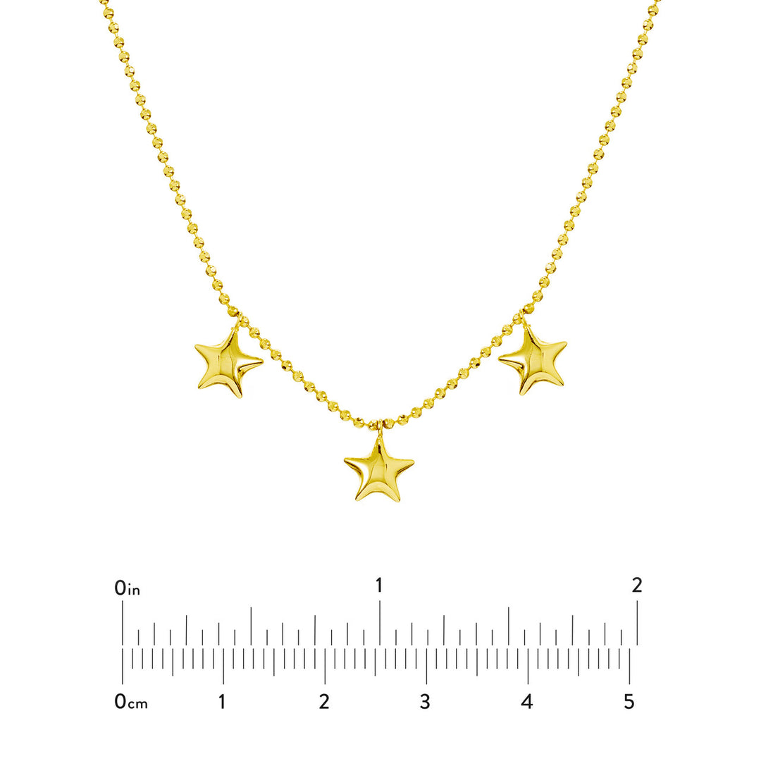 Mommy Loves You Triple Puff Star Adj. Necklace