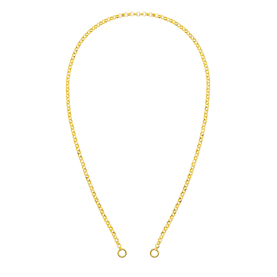 14K Yellow Gold 3.75mm Rolo Split Chain Necklace