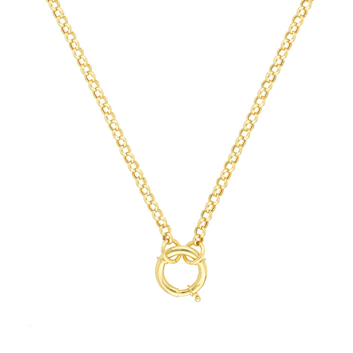 14K Yellow Gold 3.75mm Rolo Split Chain Necklace