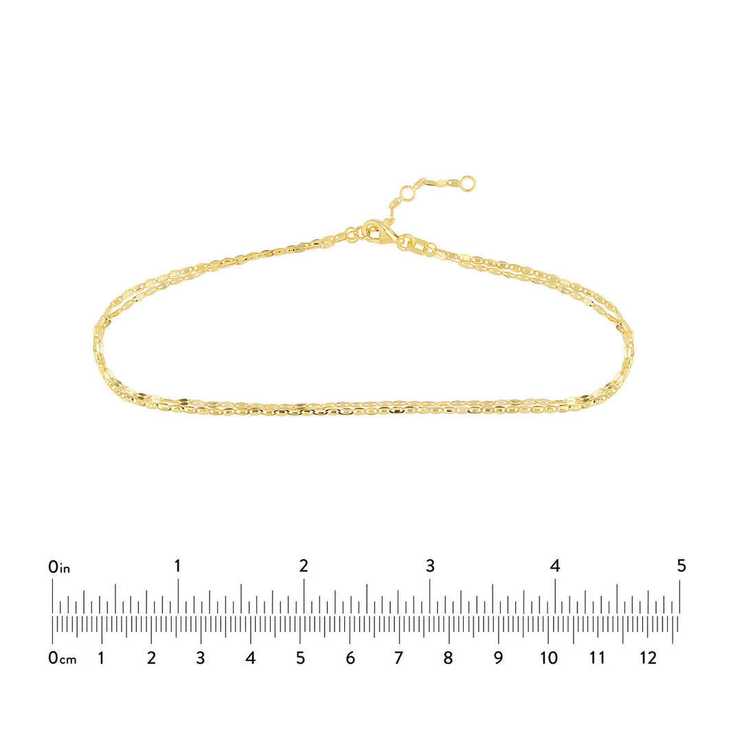 Valentino and Hammered Forzentina Chain Adjustable Anklet