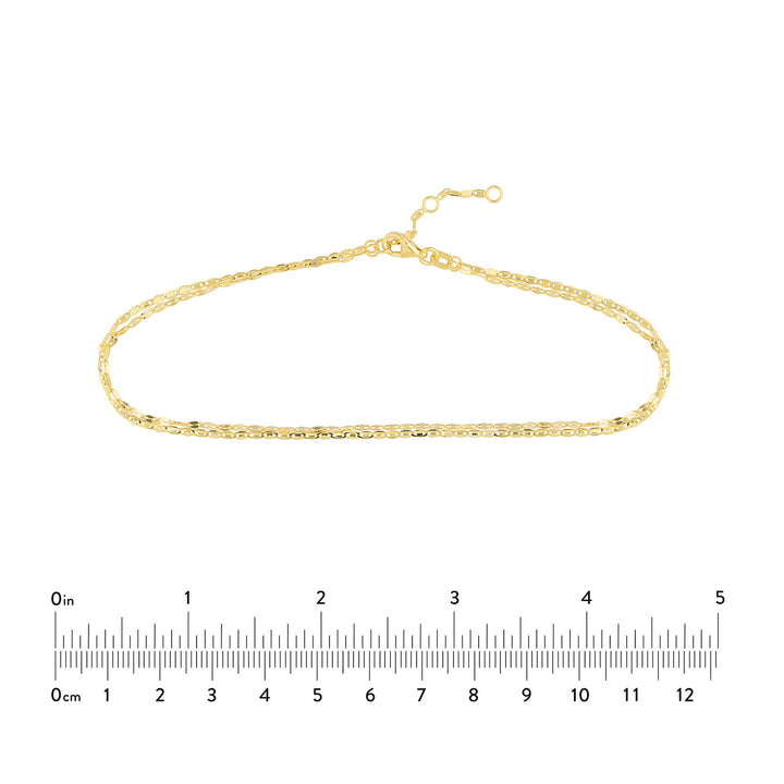 Valentino and Hammered Forzentina Chain Adjustable Anklet
