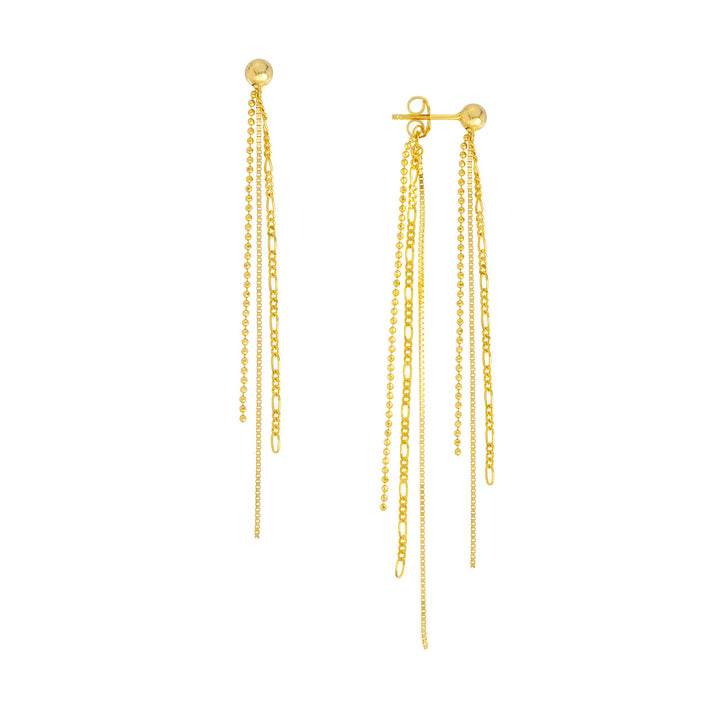 Mixed Tassel Front &amp; Back Earrings