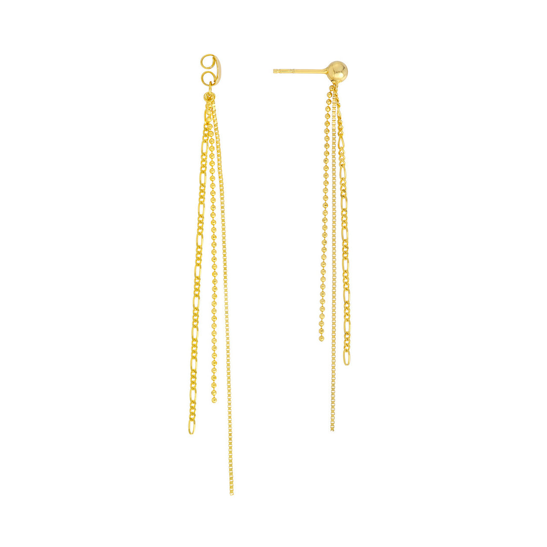 Mixed Tassel Front &amp; Back Earrings