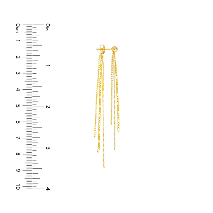 Mixed Tassel Front &amp; Back Earrings