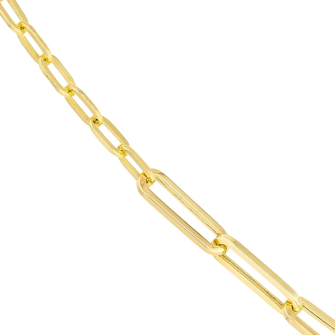 14K Yellow Gold 50/50 Paper Clip Split Chain Necklace