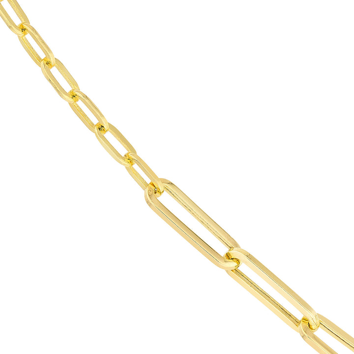 14K Yellow Gold 50/50 Paper Clip Split Chain Necklace