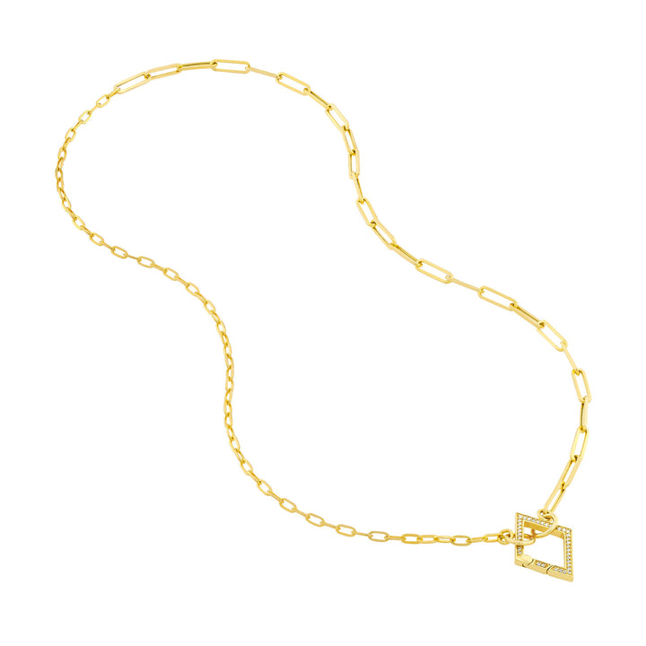 14K Yellow Gold 50/50 Paper Clip Split Chain Necklace
