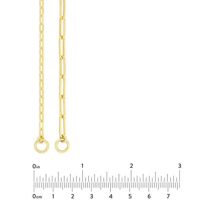 14K Yellow Gold 50/50 Paper Clip Split Chain Necklace