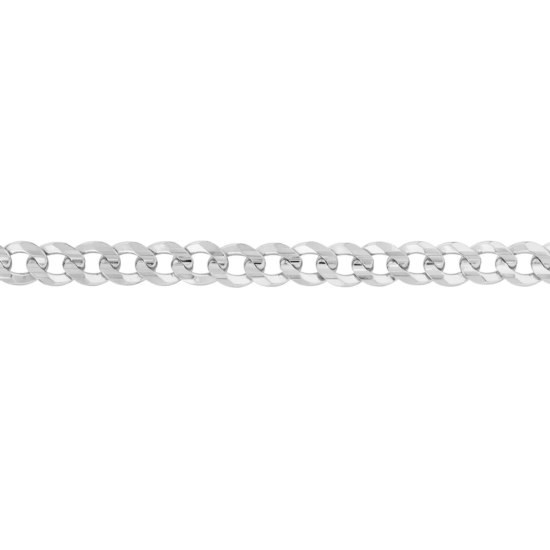 Sterling Silver 8.4mm Concave Open Curb Chain Bracelet
